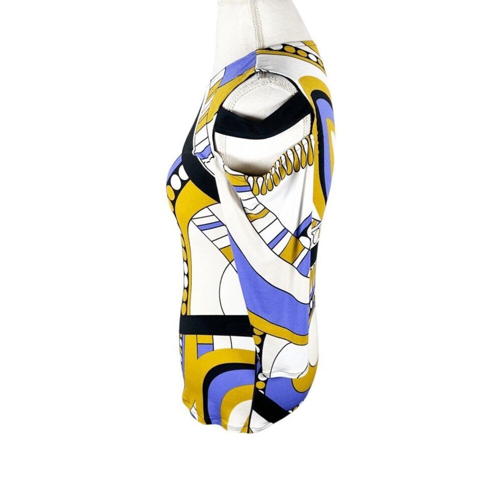 Eva Varro Multi Color Abstract Print Top Strappy … - image 3